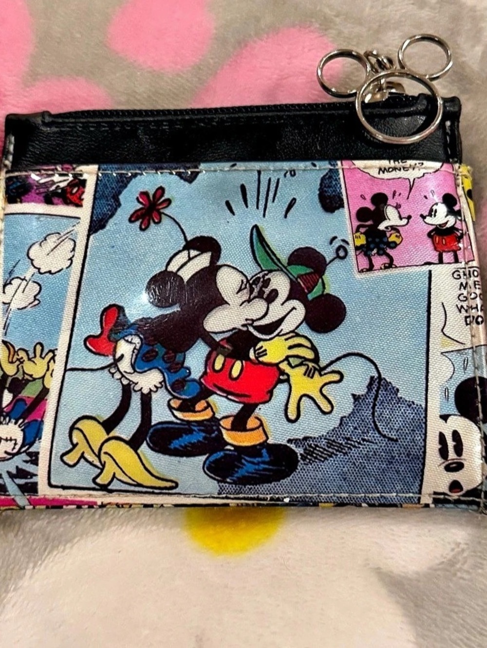 Disney Mickey and Minnie Mouse Comic Strip Wallet Black & Blue
